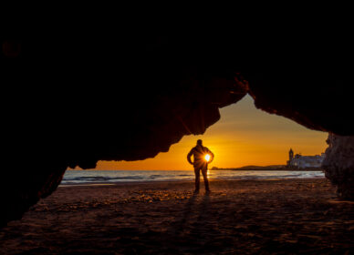 Atardecer en playa Balmins (Sitges)