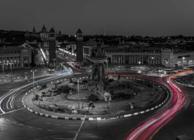 [splash] Estelas en la Plaza España de Barcelona