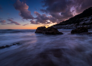 Atardecer Cala Vallcarca, Sitges (Barcelona)