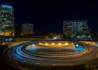 Estelas nocturnas en Barcelona