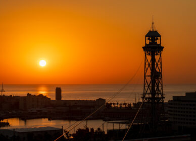 Amanecer desde Mirador de Miramar (Barcelona)