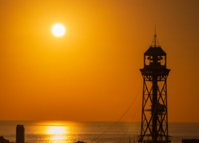 Amanecer desde Mirador de Miramar (Barcelona)