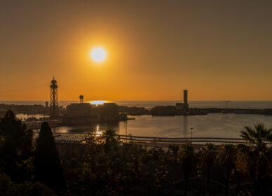 Amanecer desde Mirador de Miramar (Barcelona)