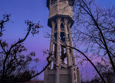 Luna bajo el cielo violeta